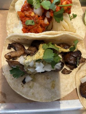 Mushroom tacos  (no cheese)  at Bartaco in Stamford
