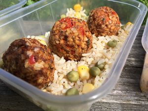 vegan meatballs at Kou's Kitchen in Cardiff