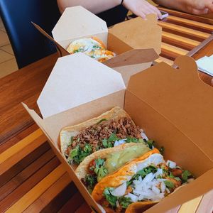 TACOS DE ASADA ,ADOBADA Y BIRRIA VEGANA at La Taqueria Vegiee in Tijuana