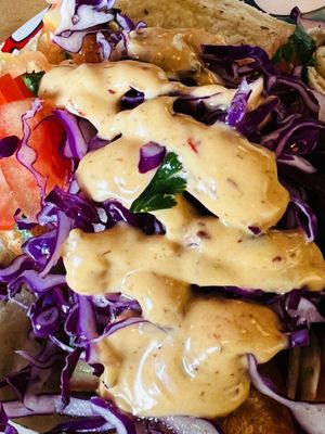 Taco gobernador   at La Taqueria Vegiee in Tijuana