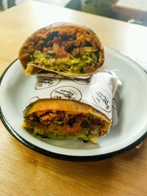 Vegan Carne Asada Burrito?  at La Taqueria Vegiee in Tijuana