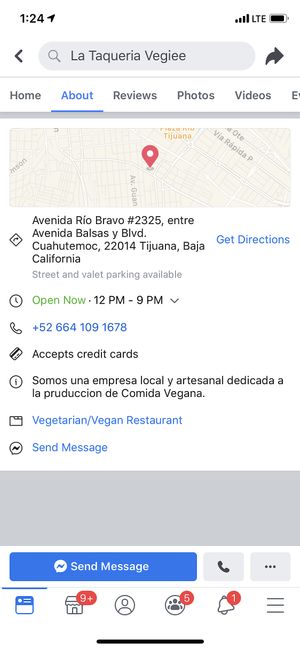 The location has changed. This is the new location information.  at La Taqueria Vegiee in Tijuana
