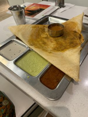 Dosha with mushrooms and onions: delicious!  at Saravana Bhavan - Silom in Bangkok