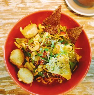 Sesame Salad with falafel & flaxseed crackers at Clear Cafe in Ubud