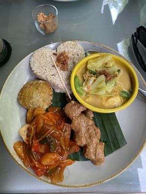 vegan Nasi Campur  at Clear Cafe in Ubud