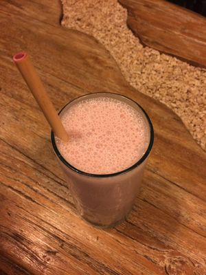 Strawberry mylk shake  at Clear Cafe in Ubud