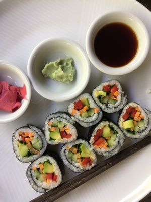 Vegan sushi at Clear Cafe in Ubud