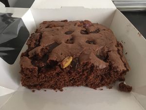 Amazing brownie at Vegan Nation in Athens