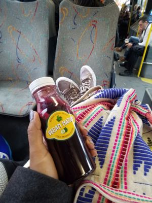 Beetroot cold pressed juice at Vegan Nation in Athens