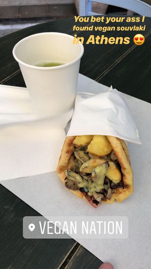 Vegan souvlaki!  at Vegan Nation in Athens