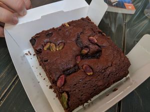 Vegan brownie at Vegan Nation in Athens