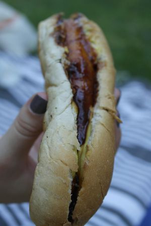 Carrot hotdog (to go) at Vegan Nation in Athens
