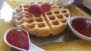 Vegan waffle at Water Garden Cafe in Cleveland