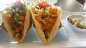 Vegan tacos at Water Garden Cafe in Cleveland