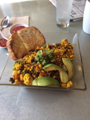 A great place with many vegan options, including breakfast items served most of the day.  at Water Garden Cafe in Cleveland