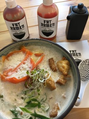 Vegan Jalotofu Ramen.  at Fat Ramen in Helsinki