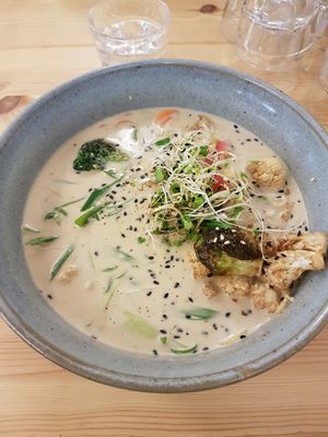 Cauliflower ramen.. yum! at Fat Ramen in Helsinki
