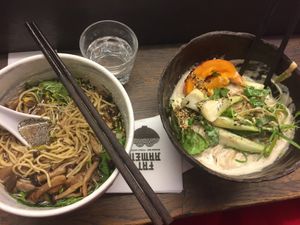 Mushroom and pumpkin ramens  at Fat Ramen in Helsinki