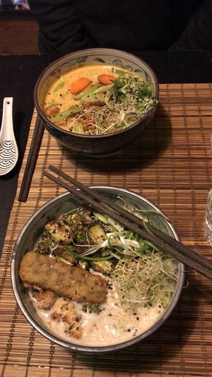 Tofu and grilled veggies  at Fat Ramen in Helsinki