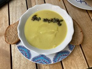 Creamy soup at La Pajarita in Tenerife