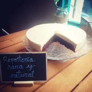 Vegan brownie cheesecake at La Pajarita in Tenerife