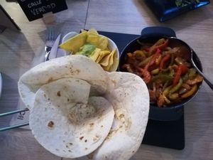Vegan fajitas at Cervecería Passion in Gran Canaria