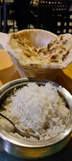 Rice and garlic naan at Curry Park in Crete