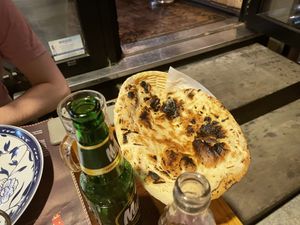Naan (ask staff to make it vegan) at Curry Park in Crete