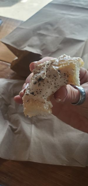 Espresso vegan donut at Wake N Bake Donuts in Carolina Beach