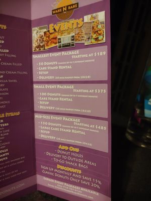 Pamphlet at Wake N Bake Donuts in Carolina Beach