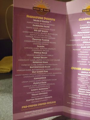 Pamphlet at Wake N Bake Donuts in Carolina Beach