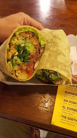 Huge vegan burrito 130Baht at Wrap Master - Nimmanhemin in Chiang Mai
