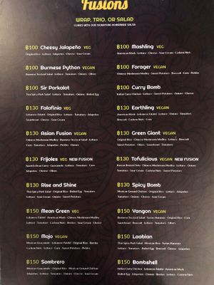 Menu at Wrap Master - Nimmanhemin in Chiang Mai