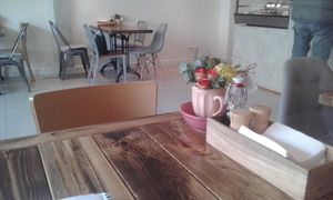 Cute tables at Veggy Cafe & Shop in Krasnoyarsk