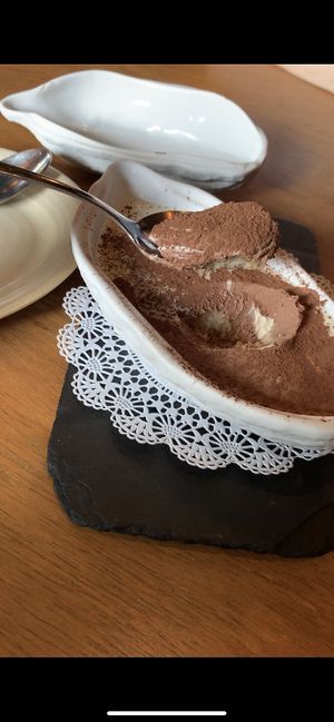 Triple chocolate mousse (tasted more like coffee 🥲) at TIME Vegetarian Kitchen in Santo Domingo