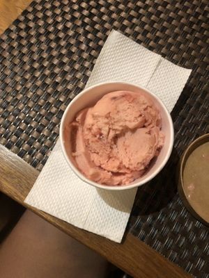 Strawberry sorbet  at TIME Vegetarian Kitchen in Santo Domingo