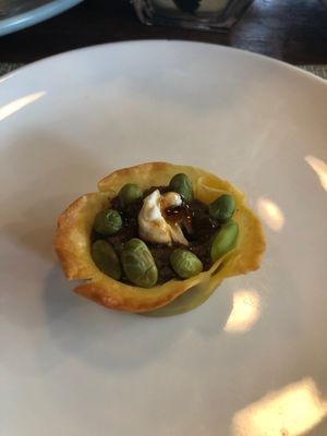 Berenjena Eggplant Dumpling at TIME Vegetarian Kitchen in Santo Domingo