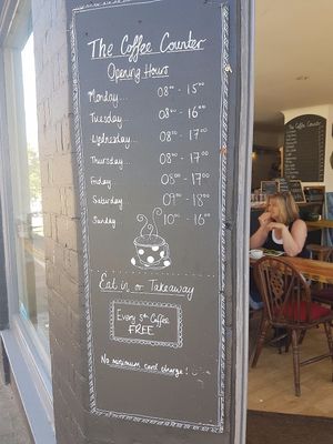 Opening times at The Coffee Counter in Brighton