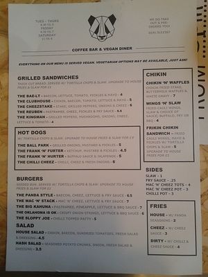 Food menu at Grumpy Panda Slice Shop & Deli in Gateshead