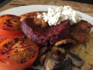 all day breakfast fry up  at Grumpy Panda Slice Shop & Deli in Gateshead