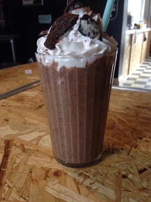Banana mud pie smoothie at Grumpy Panda Slice Shop & Deli in Gateshead