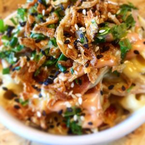 Mac n cheese with baecon at Grumpy Panda Slice Shop & Deli in Gateshead