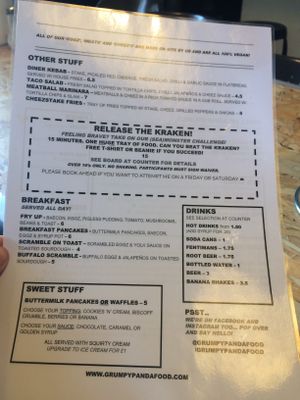 Saturday menu, June 2018 at Grumpy Panda Slice Shop & Deli in Gateshead