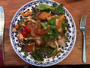 Amazing salad  at The Juicery Cafe in Pokhara