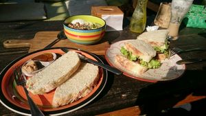 Vegan selection at The Juicery Cafe in Pokhara
