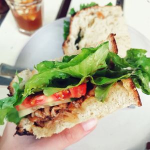 Vegan (not quite) BLAT at The Juicery Cafe in Pokhara