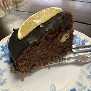 Vegan Chocolate Orange Cake at The Juicery Cafe in Pokhara