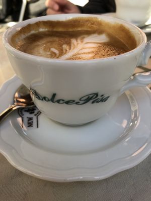 Soymilk Cappuccino  at Dolce Pisa in Pisa