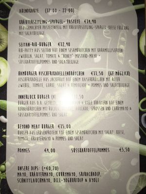 dinner menu II at innerluck in Hamburg