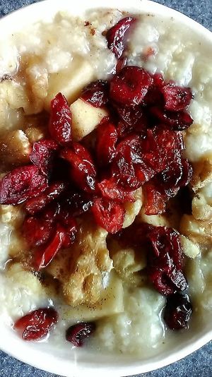 Reviewer's Build Your Own oatmeal from Taste Budd's with dried cranberries, apples, and walnuts.  at Taste Budd's Cafe in Red Hook